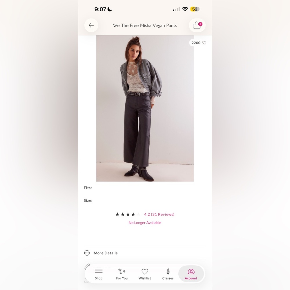 Free People Black Wide-Leg Pants We the Free Misha Vegan Pants
